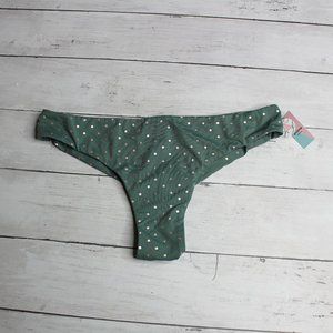 Ardene Women's Cheeky Bikini Swimwear Swim Bottoms Size S Green